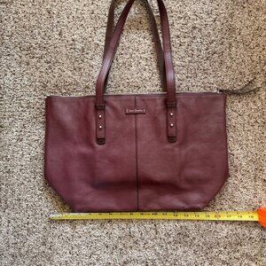 Vera Bradley Gallatin Leather Mahogany Tote Bag